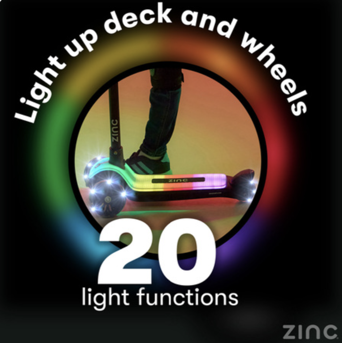 Zinc Rainbow Row 3 Wheeled Scooter