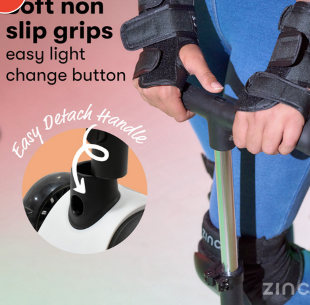 Zinc Rainbow Row 3 Wheeled Scooter